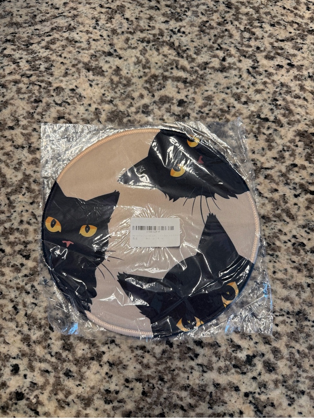Cat Face Round Mouse Pad